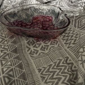 Elegant Purple Glass Serving Dish